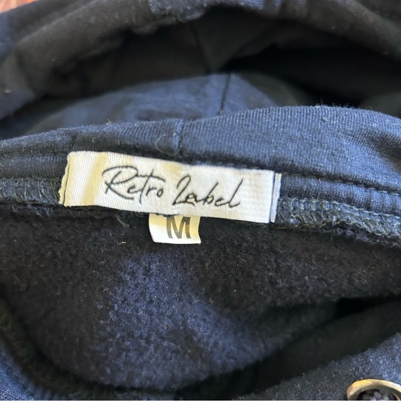 Retro Label Broken But Not Broke navy hoodie size medium - Picture 7 of 9